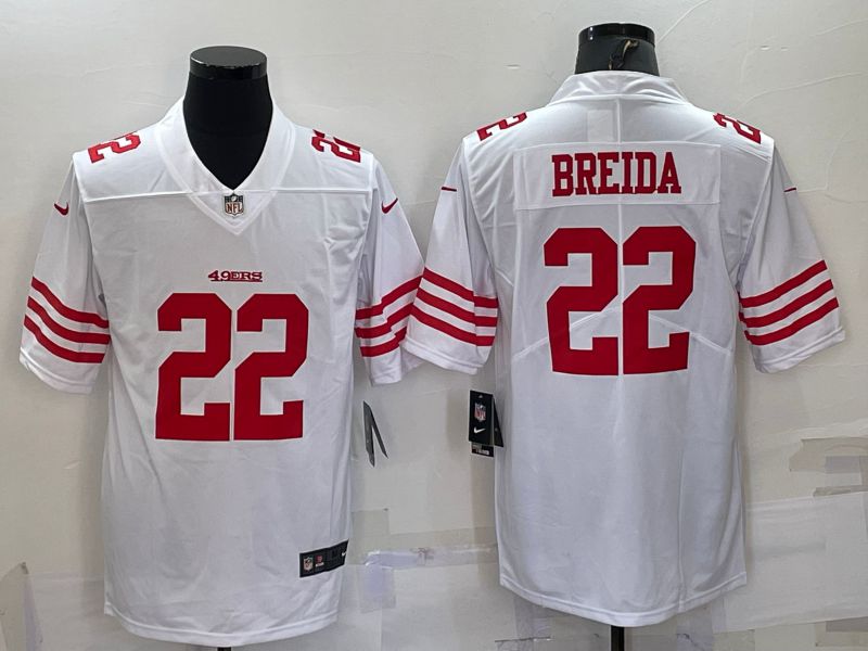 Men San Francisco 49ers 22 Breida White New 2022 Nike Limited Vapor Untouchable NFL Jersey
